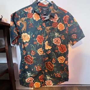 Small floral short sleeve button down shirt